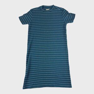 Woman's Blue/Turquoise and White Stripe Midi Dress (XS)